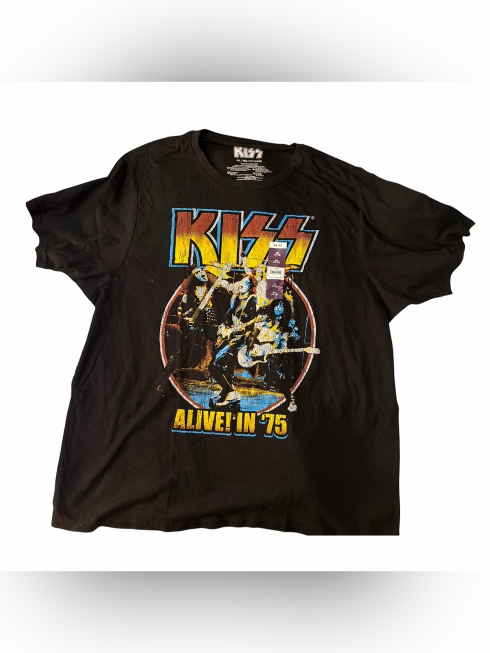 KISS Black 'Alive! In '75' Graphic Tee NWT